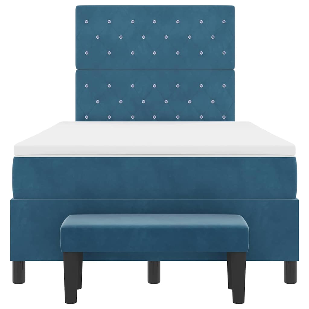 Cama tipo Box Spring Azul oscuro 190 x 120 cm Terciopelo