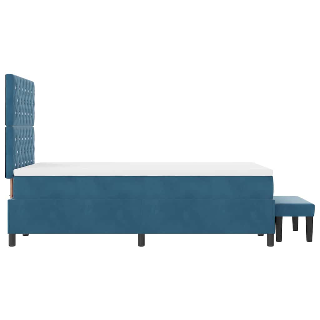 Cama tipo Box Spring Azul oscuro 190 x 120 cm Terciopelo