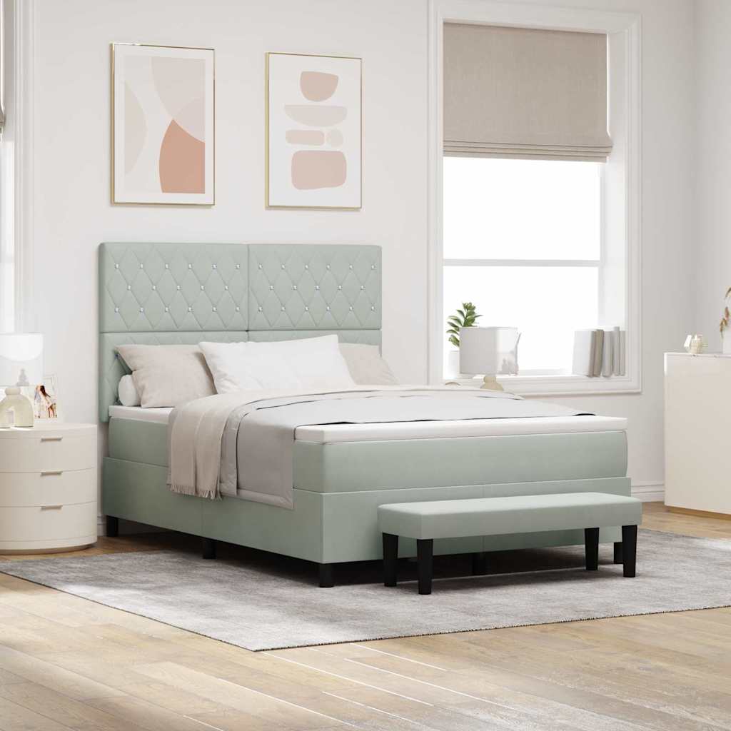 Cama tipo Box Spring Azul oscuro 190 x 120 cm Terciopelo
