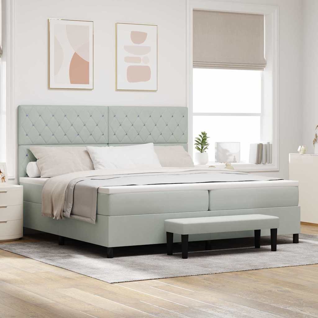 Cama tipo Box Spring Azul oscuro 190 x 120 cm Terciopelo