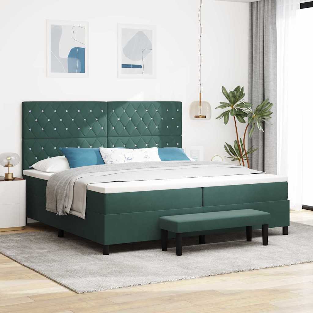 Cama tipo Box Spring Azul oscuro 190 x 120 cm Terciopelo