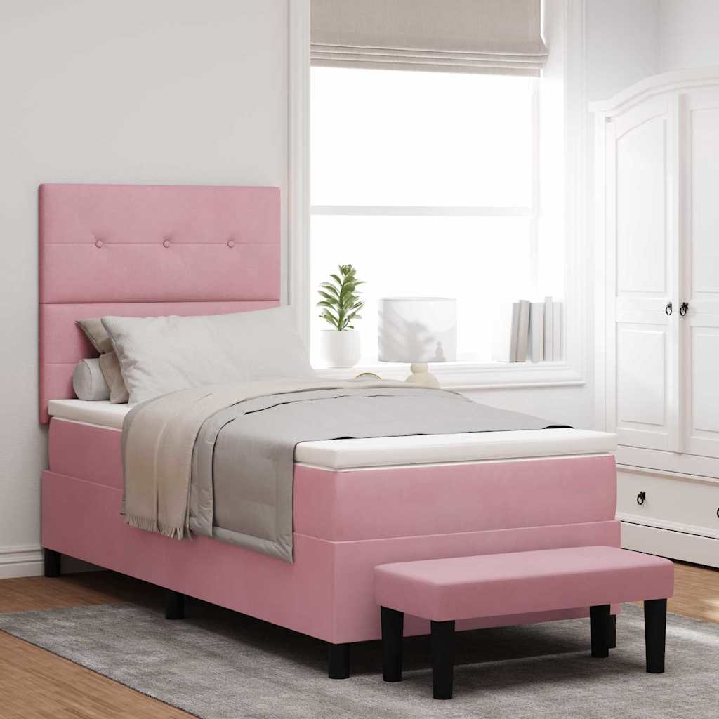 Cama tipo Box Spring Azul oscuro 190 x 120 cm Terciopelo