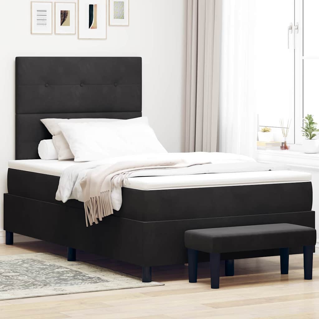 Cama tipo Box Spring Azul oscuro 190 x 120 cm Terciopelo