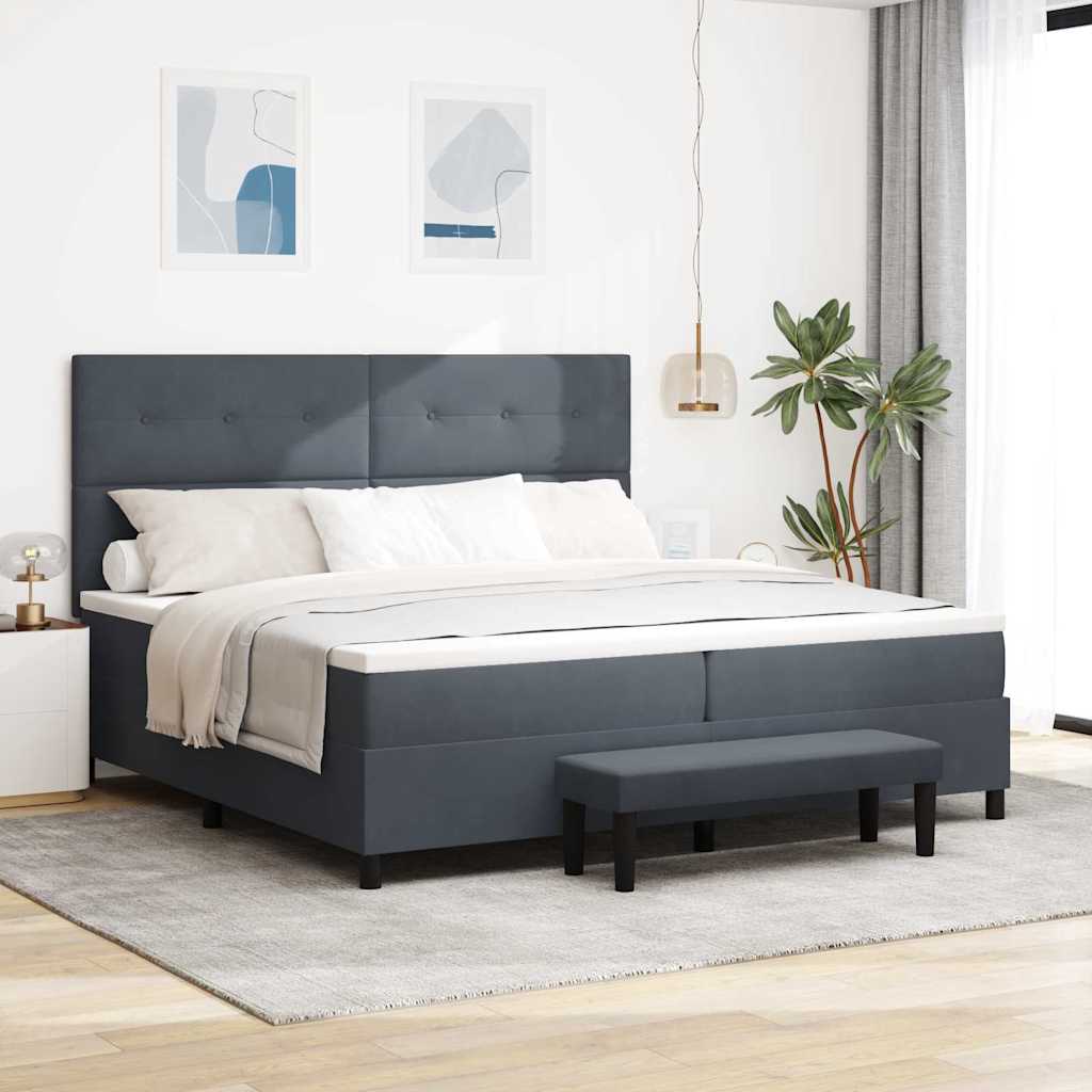 Cama tipo Box Spring Azul oscuro 190 x 120 cm Terciopelo
