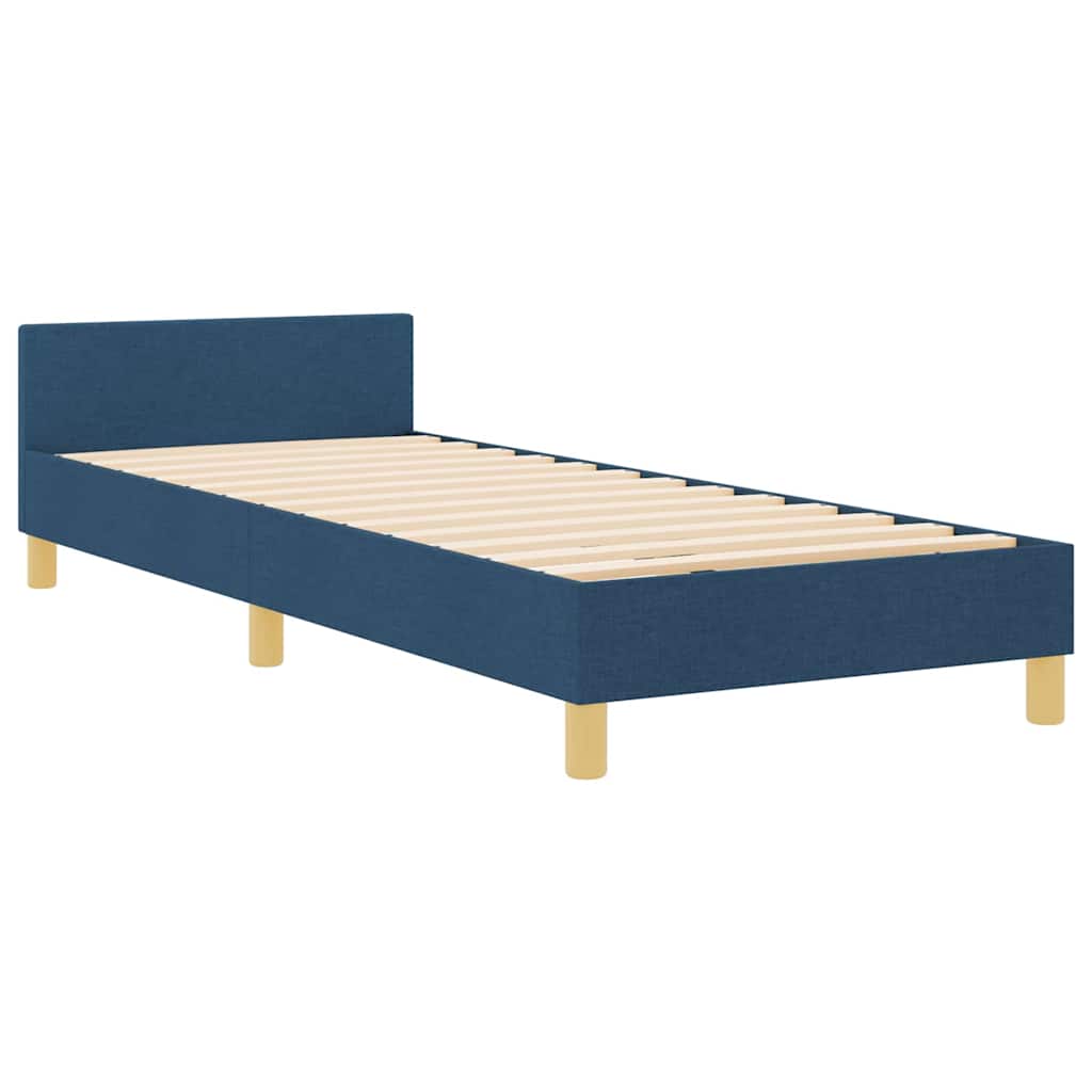 Estructura de cama con cabecera Azul 100 x 200 cm tela