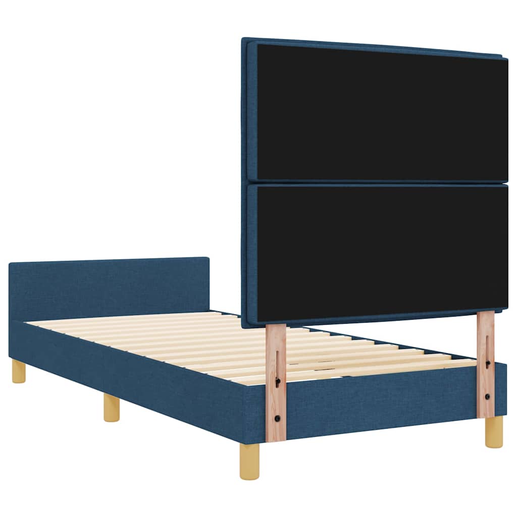 Estructura de cama con cabecera Azul 100 x 200 cm tela