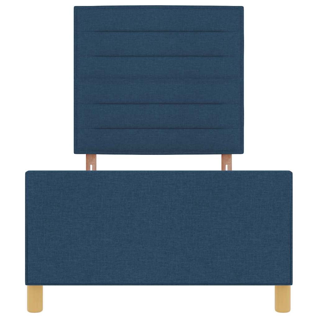 Estructura de cama con cabecera Azul 100 x 200 cm tela