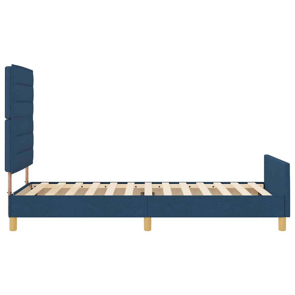 Estructura de cama con cabecera Azul 100 x 200 cm tela
