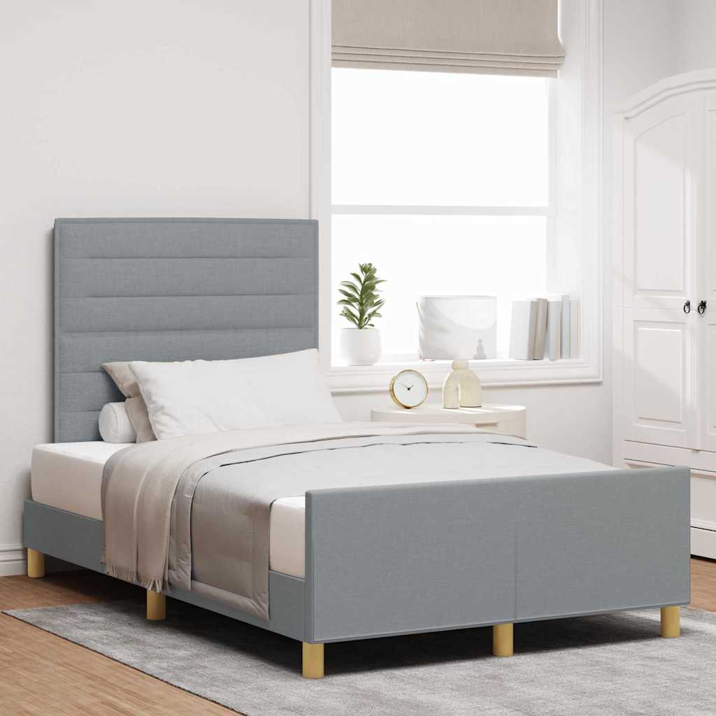 Estrutura de cama com cabeceira Azul 100 x 200 cm tecido