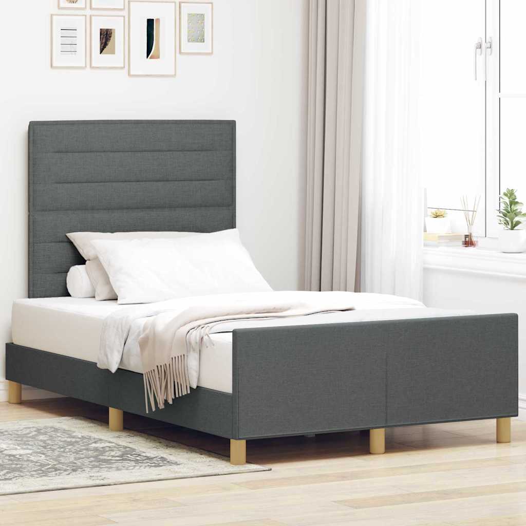 Estrutura de cama com cabeceira Azul 100 x 200 cm tecido