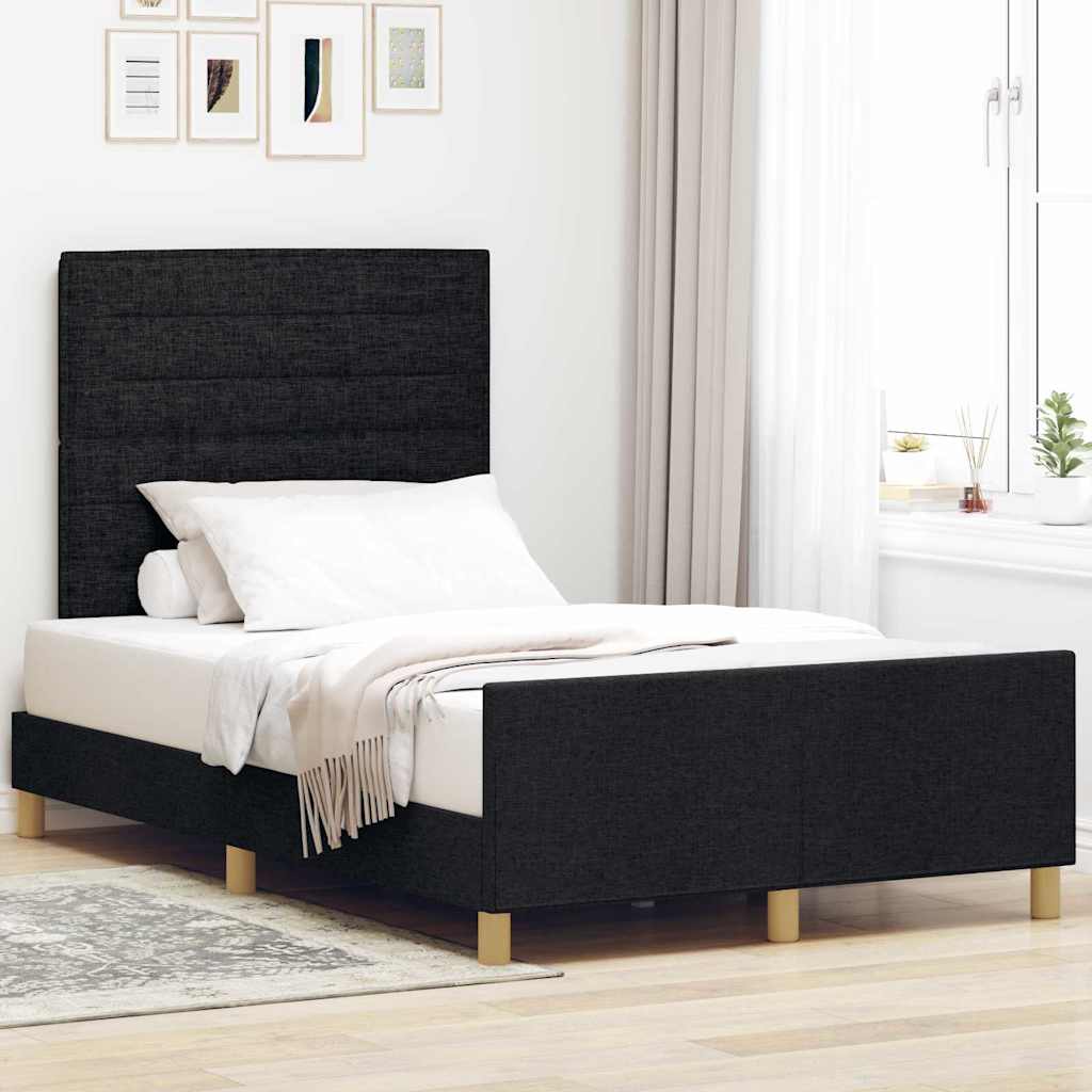 Estrutura de cama com cabeceira Azul 100 x 200 cm tecido