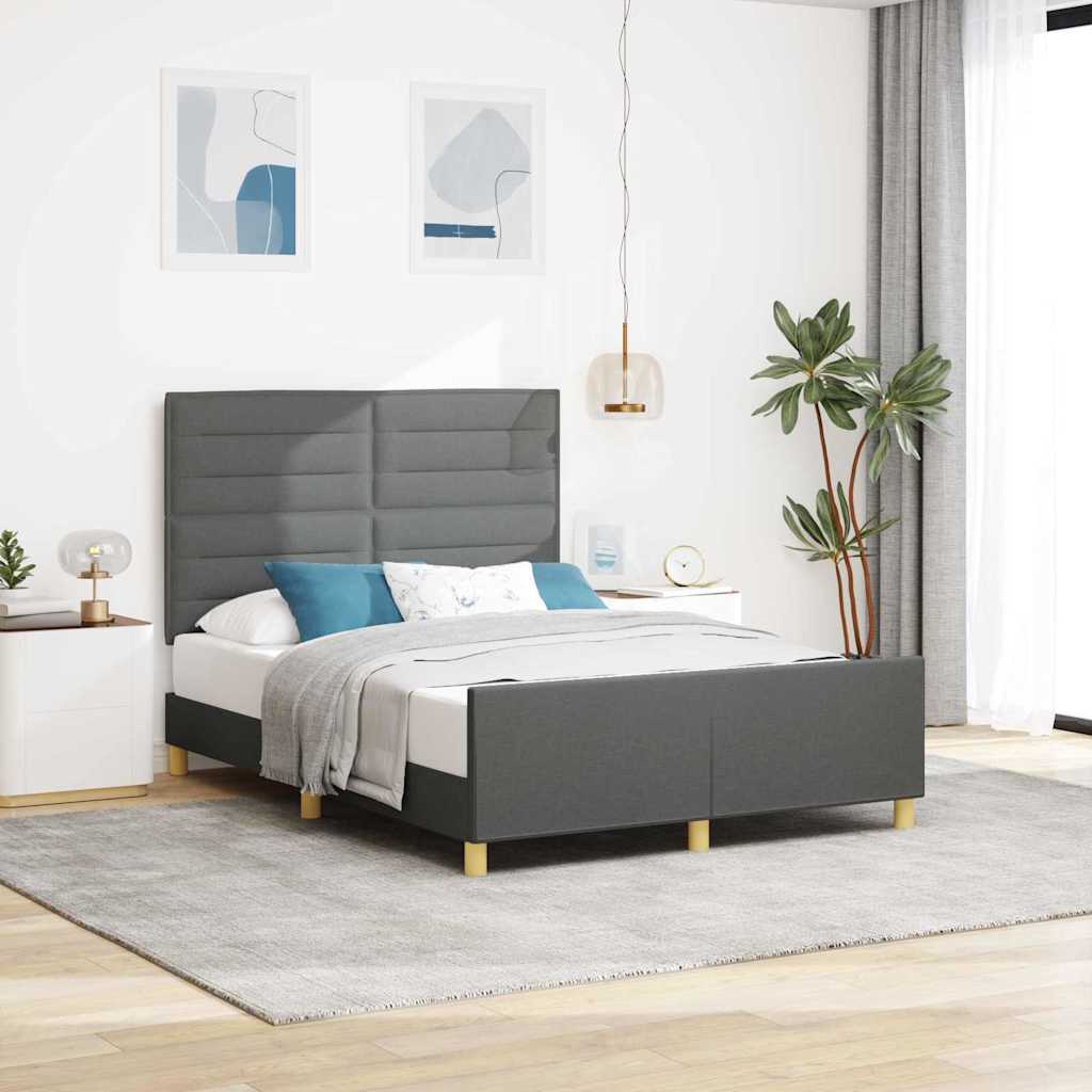 Estrutura de cama com cabeceira Azul 100 x 200 cm tecido