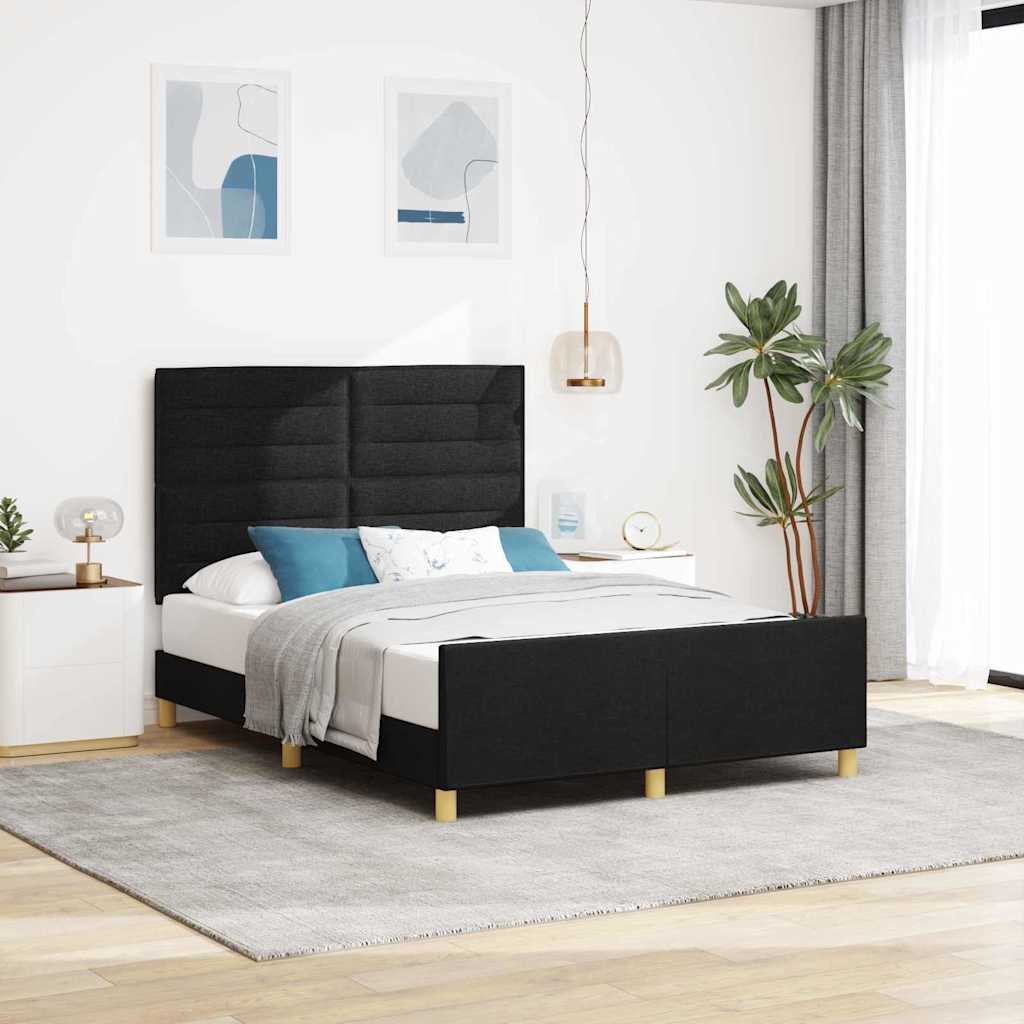 Estrutura de cama com cabeceira Azul 100 x 200 cm tecido