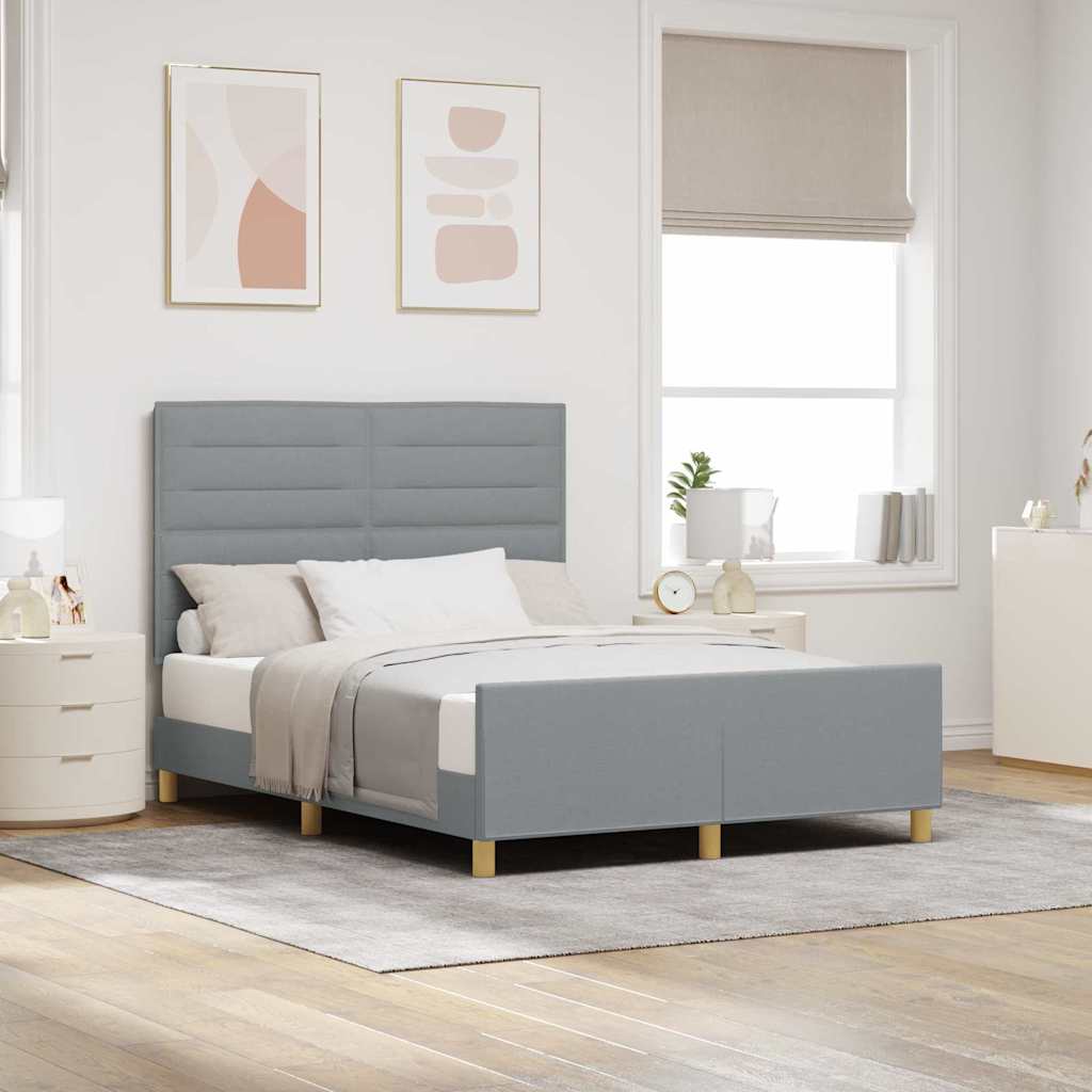 Estrutura de cama com cabeceira Azul 100 x 200 cm tecido