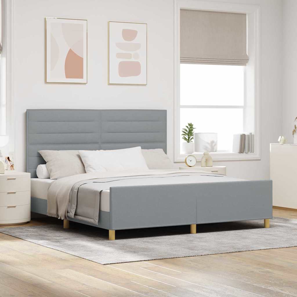 Estrutura de cama com cabeceira Azul 100 x 200 cm tecido