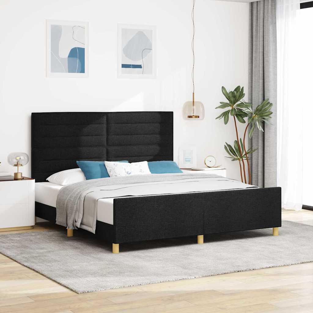 Estrutura de cama com cabeceira Azul 100 x 200 cm tecido