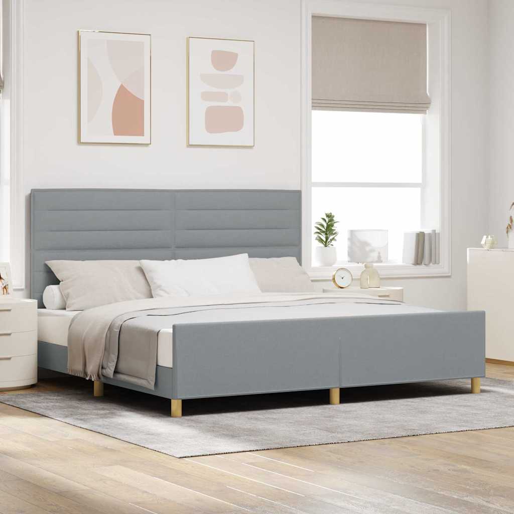 Estrutura de cama com cabeceira Azul 100 x 200 cm tecido