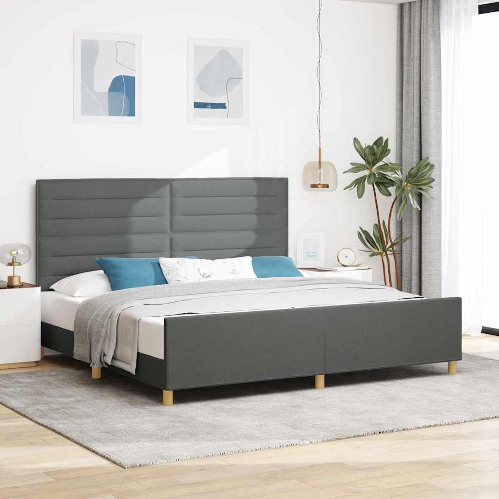 Estrutura de cama com cabeceira Azul 100 x 200 cm tecido