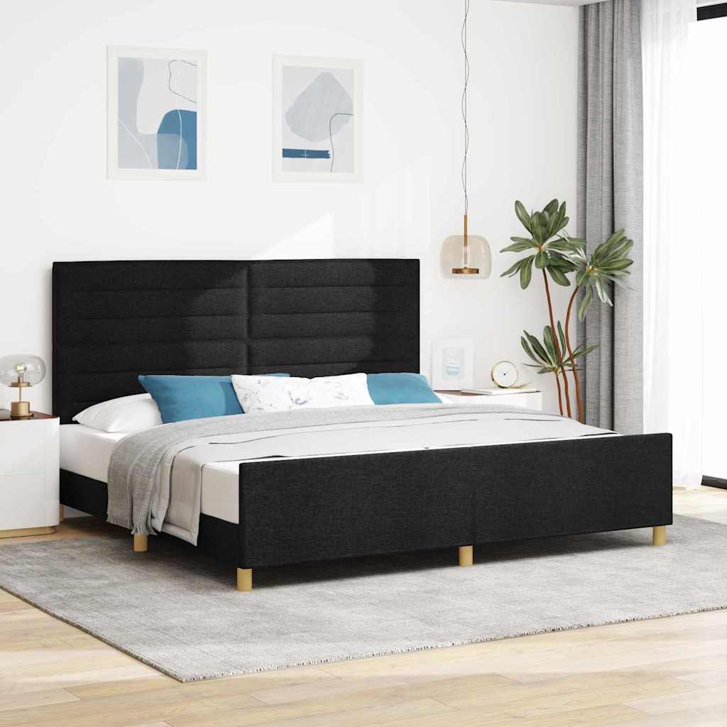 Estrutura de cama com cabeceira Azul 100 x 200 cm tecido