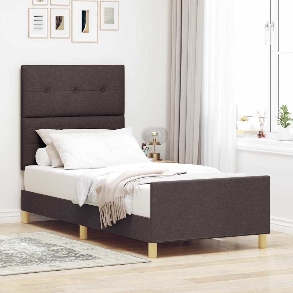 Estrutura de cama com cabeceira Azul 100 x 200 cm tecido