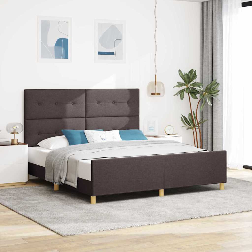 Estrutura de cama com cabeceira Azul 100 x 200 cm tecido