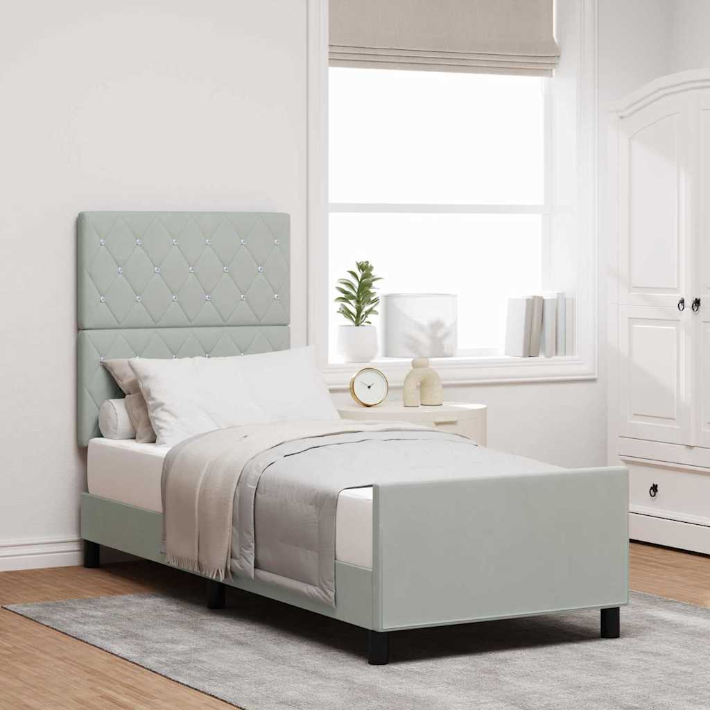 Cama Box Azul Escuro 100 x 200 cm Veludo