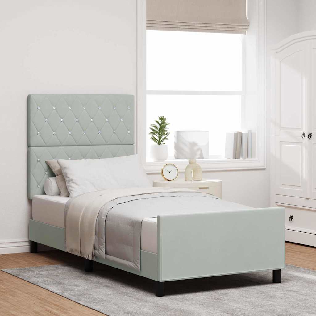 Cama Box Azul Escuro 100 x 200 cm Veludo