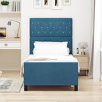 Cama Box Azul Escuro 100 x 200 cm Veludo