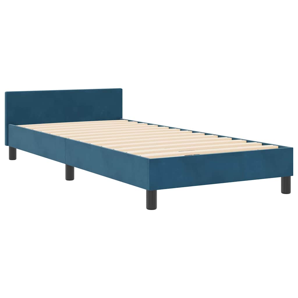 Cama Box Azul Escuro 100 x 200 cm Veludo