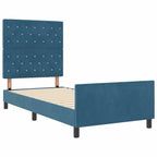 Cama Box Azul Escuro 100 x 200 cm Veludo