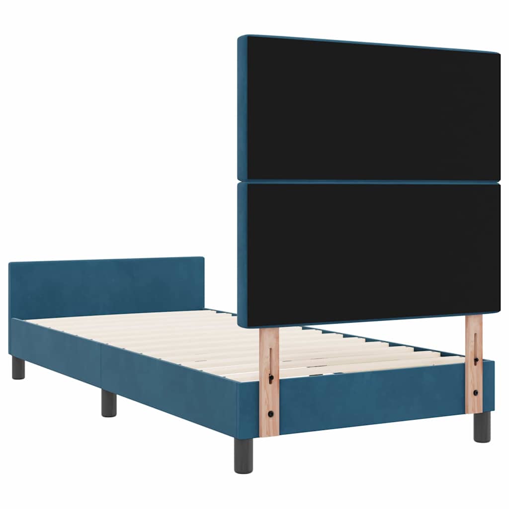 Cama Box Azul Escuro 100 x 200 cm Veludo