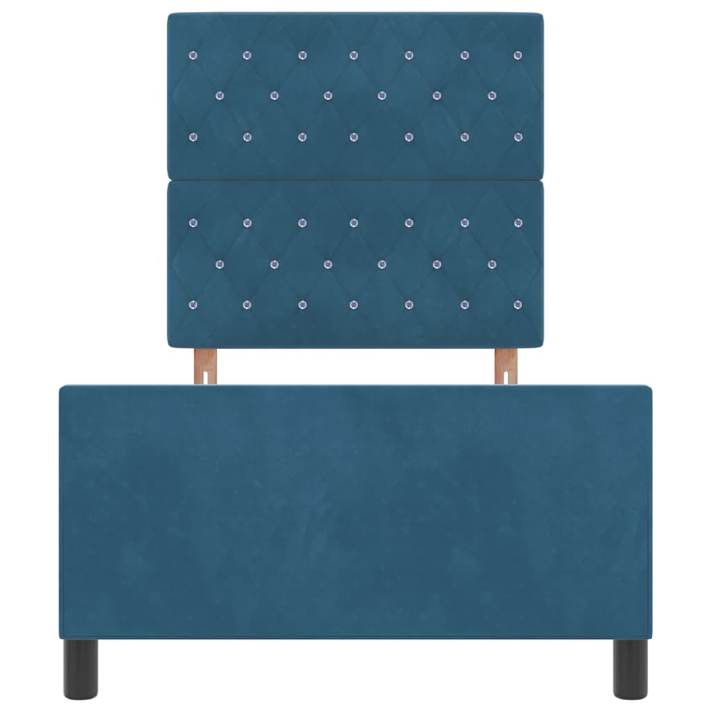 Cama Box Azul Escuro 100 x 200 cm Veludo