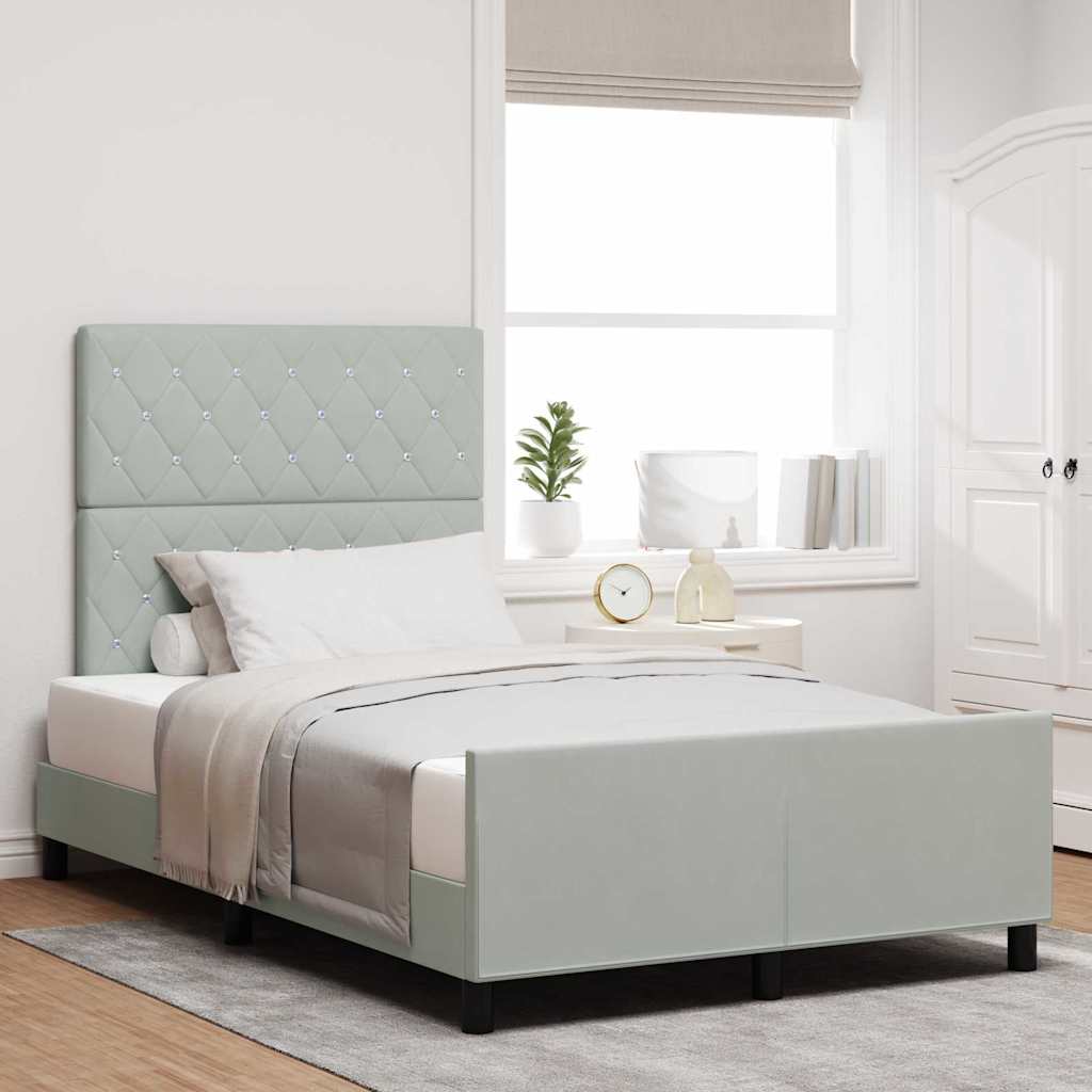 Cama Box Azul Escuro 100 x 200 cm Veludo