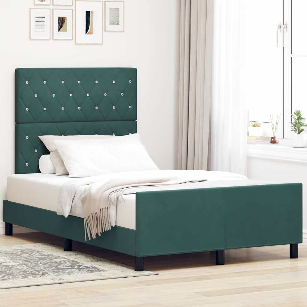 Cama Box Azul Escuro 100 x 200 cm Veludo