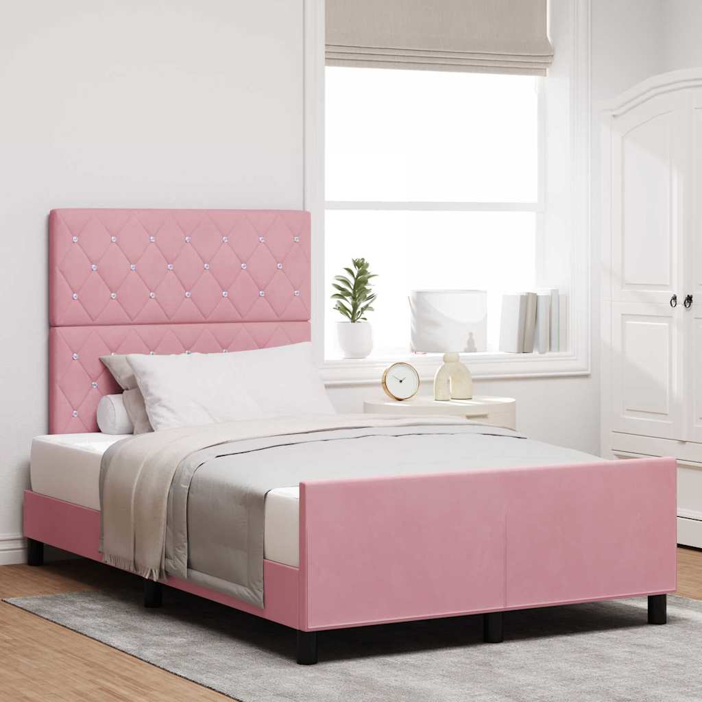 Cama Box Azul Escuro 100 x 200 cm Veludo