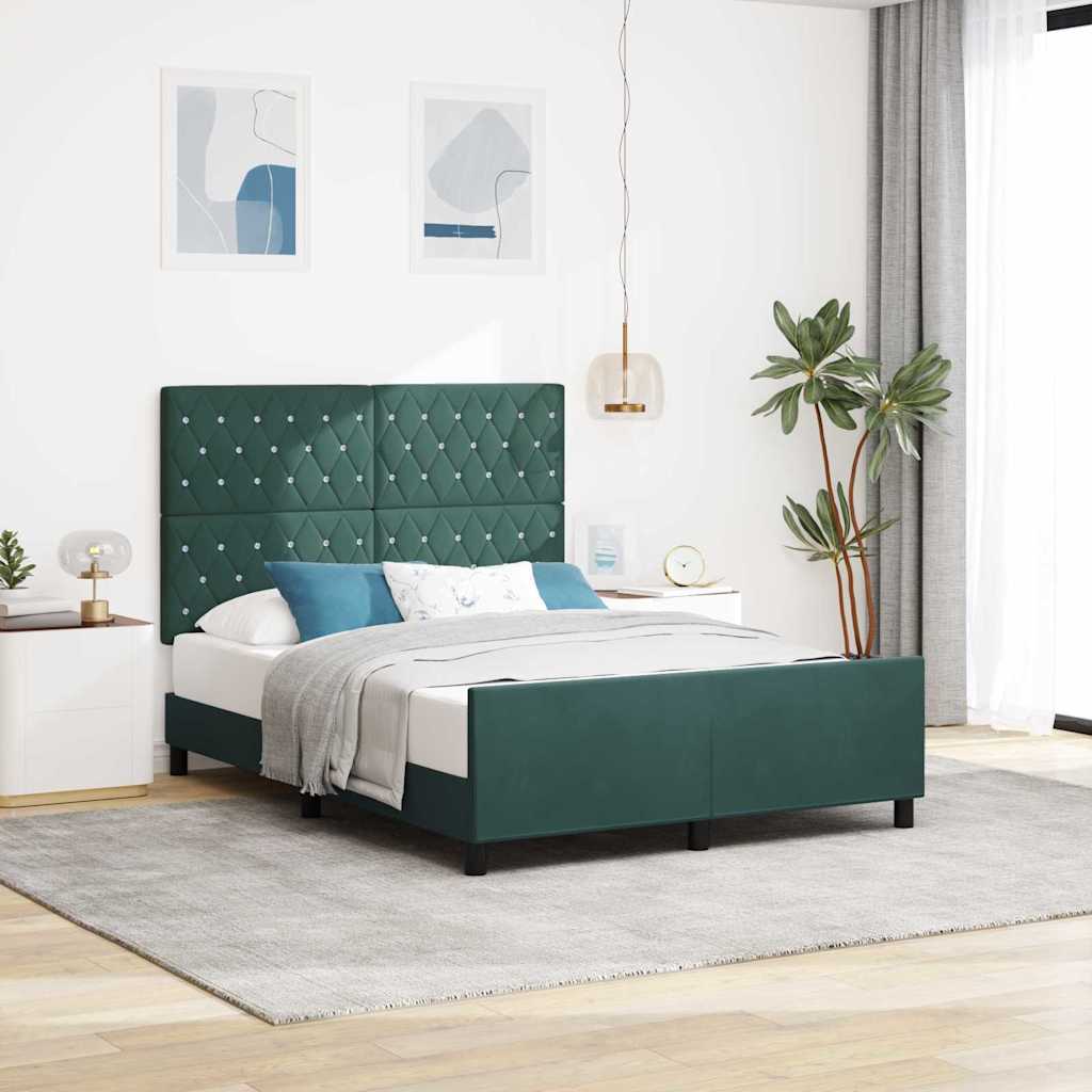 Cama Box Azul Escuro 100 x 200 cm Veludo