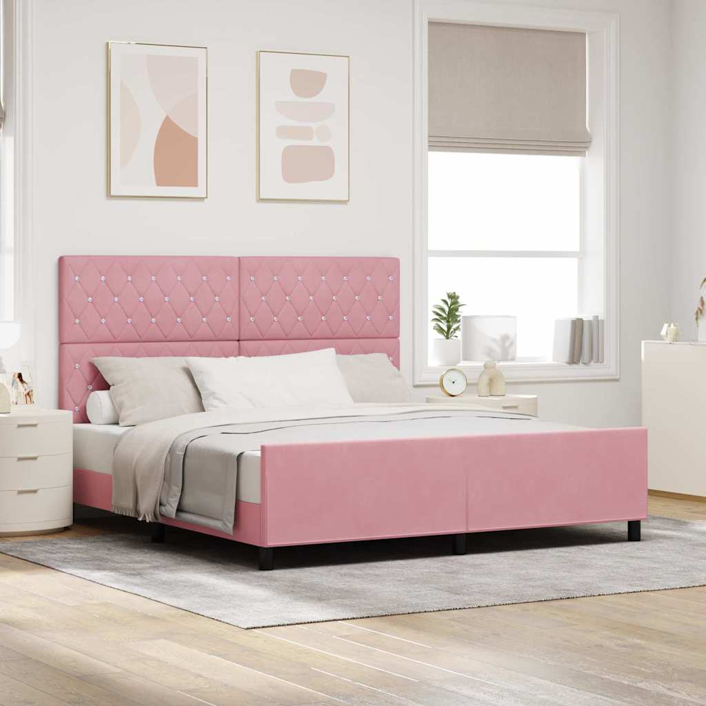 Cama Box Azul Escuro 100 x 200 cm Veludo
