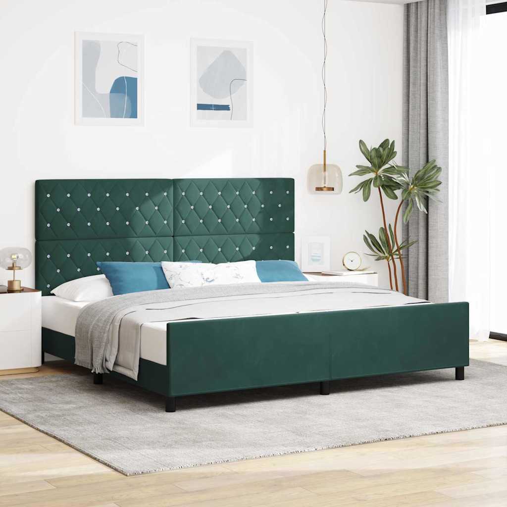 Cama Box Azul Escuro 100 x 200 cm Veludo