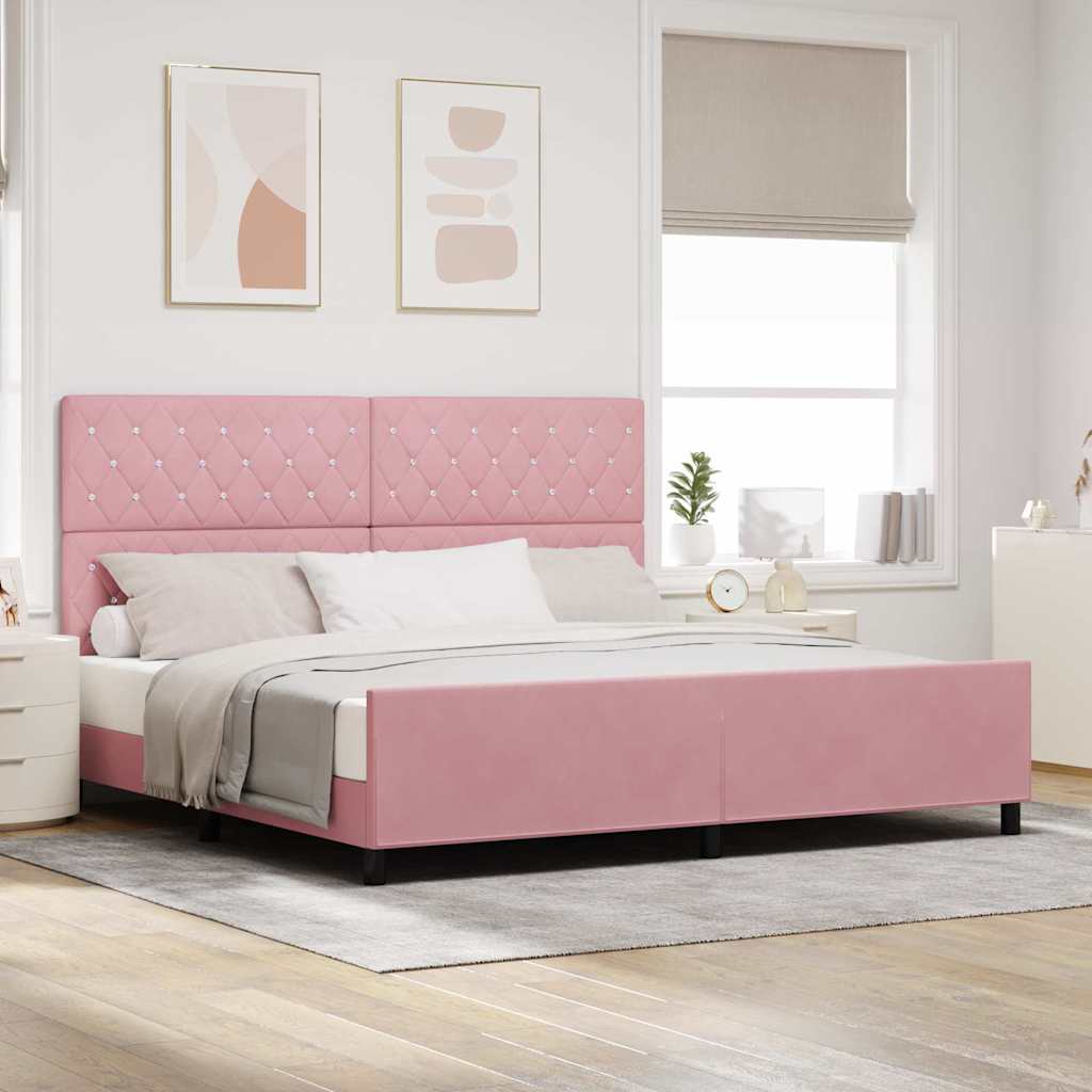 Cama Box Azul Escuro 100 x 200 cm Veludo