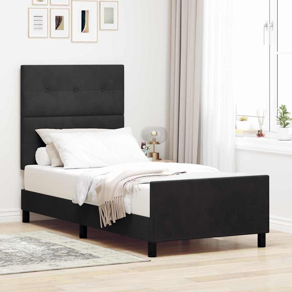 Cama Box Azul Escuro 100 x 200 cm Veludo