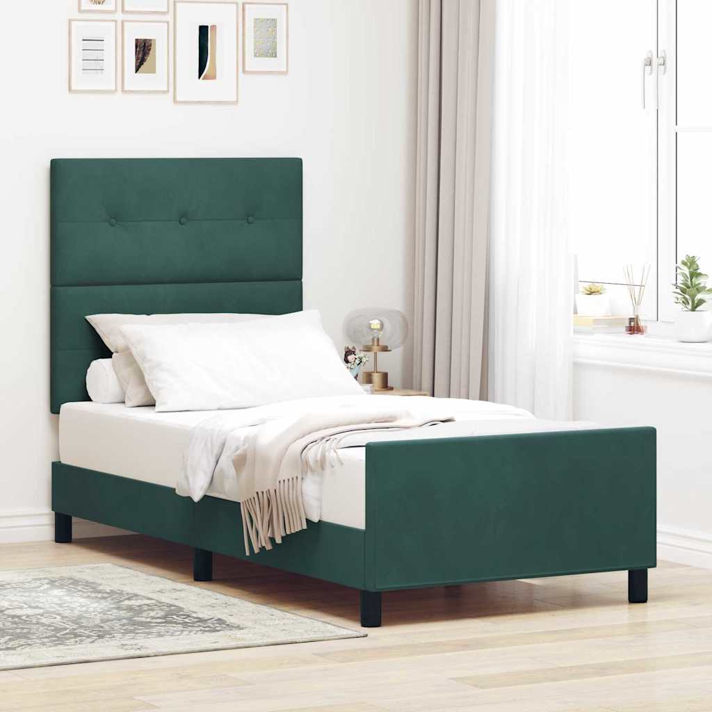 Cama Box Azul Escuro 100 x 200 cm Veludo