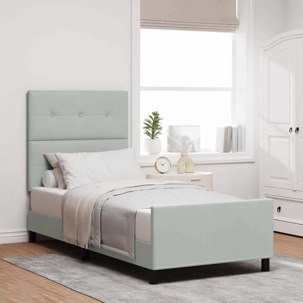 Cama Box Azul Escuro 100 x 200 cm Veludo