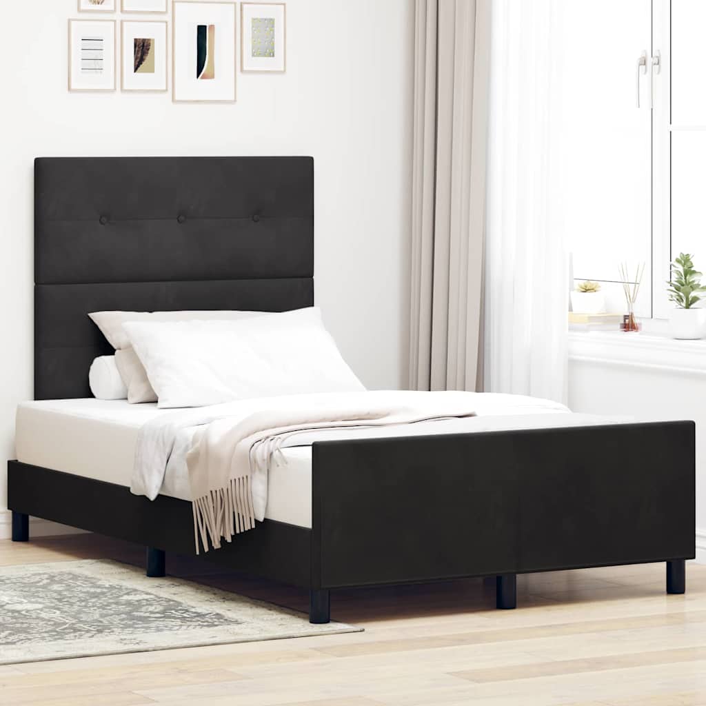 Cama Box Azul Escuro 100 x 200 cm Veludo