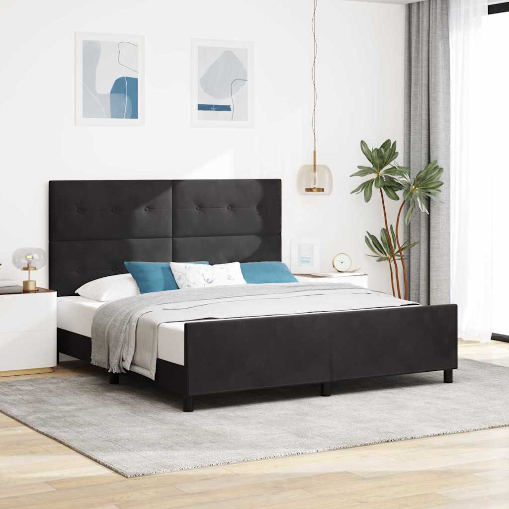 Cama Box Azul Escuro 100 x 200 cm Veludo