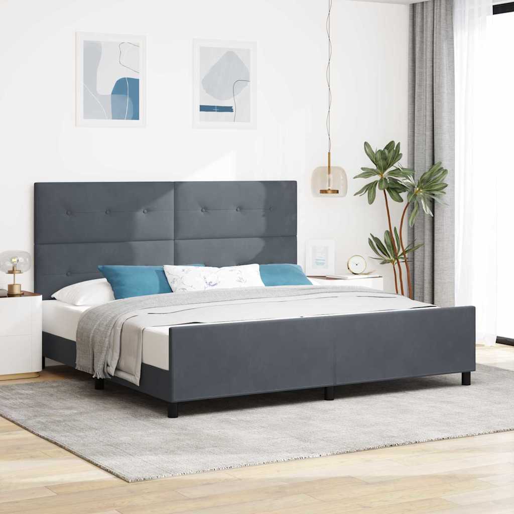 Cama Box Azul Escuro 100 x 200 cm Veludo