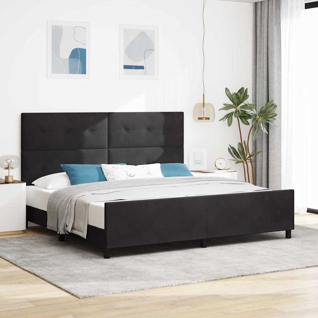 Cama Box Azul Escuro 100 x 200 cm Veludo