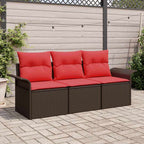 Conjunto de sofá de jardín con cojín 3 pcs Gris Poliratán