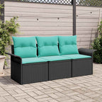 Conjunto de sofá de jardín con cojín 3 pcs Gris Poliratán
