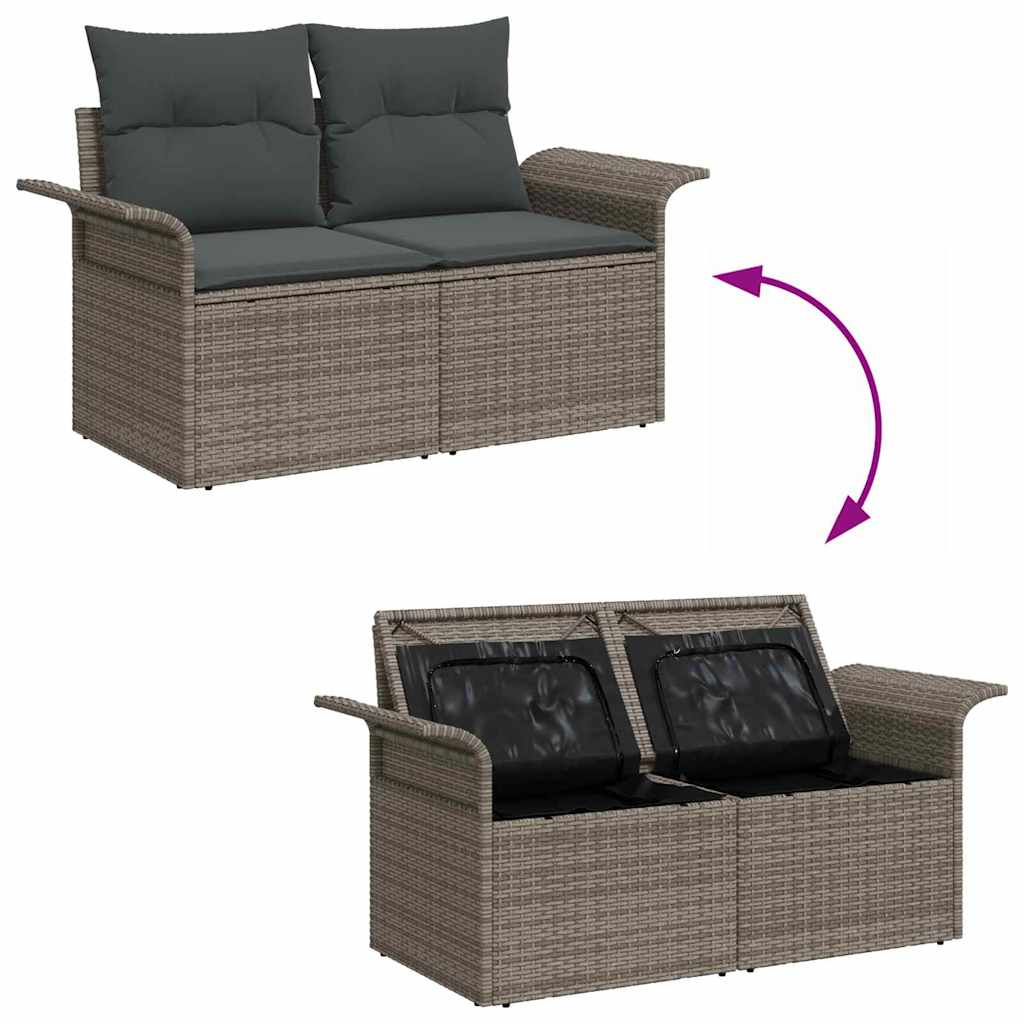 Conjunto de sofá de jardín con cojín 6 pcs Gris 55 x 55 x 37 cm
