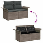 Conjunto de sofá de jardín con cojín 6 pcs Gris 55 x 55 x 37 cm